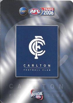 2006 Team Zone AFL Team #6 Andrew Carrazzo Back